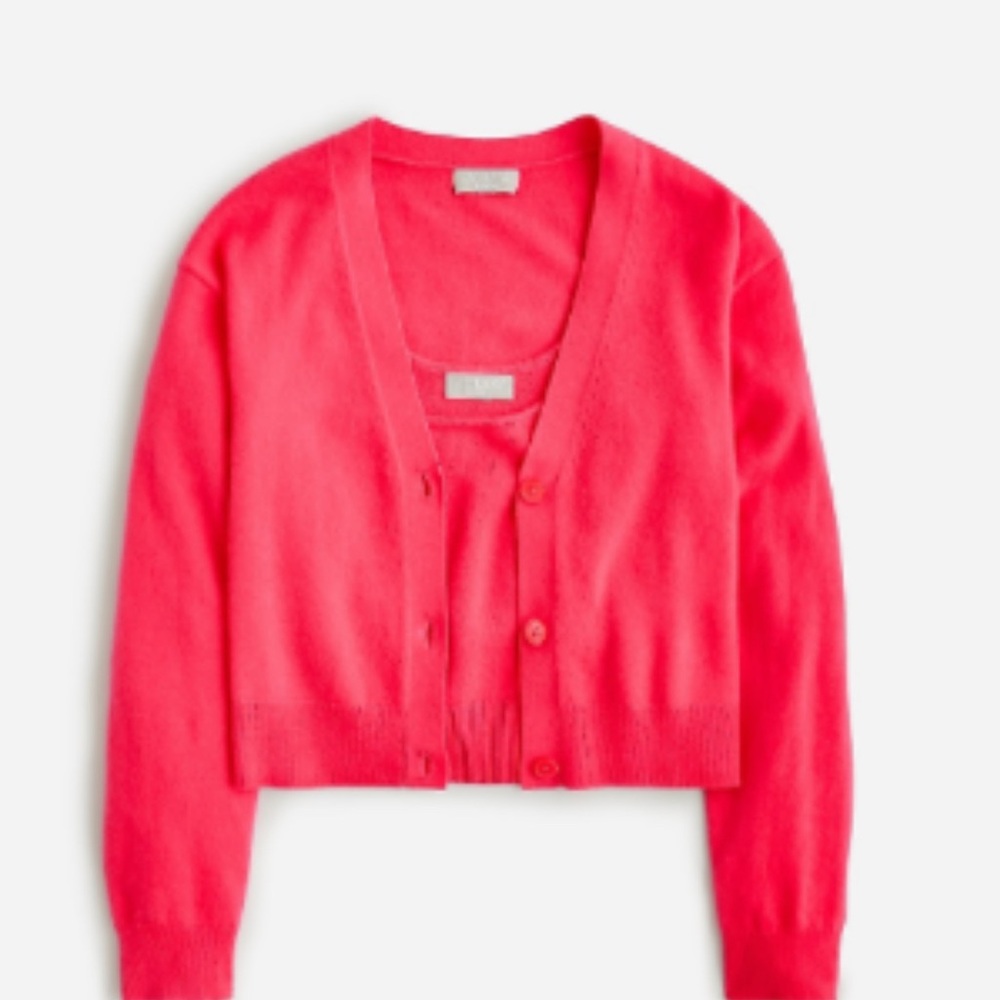 J. Crew Cashmere Cropped Cardigan Tank Set